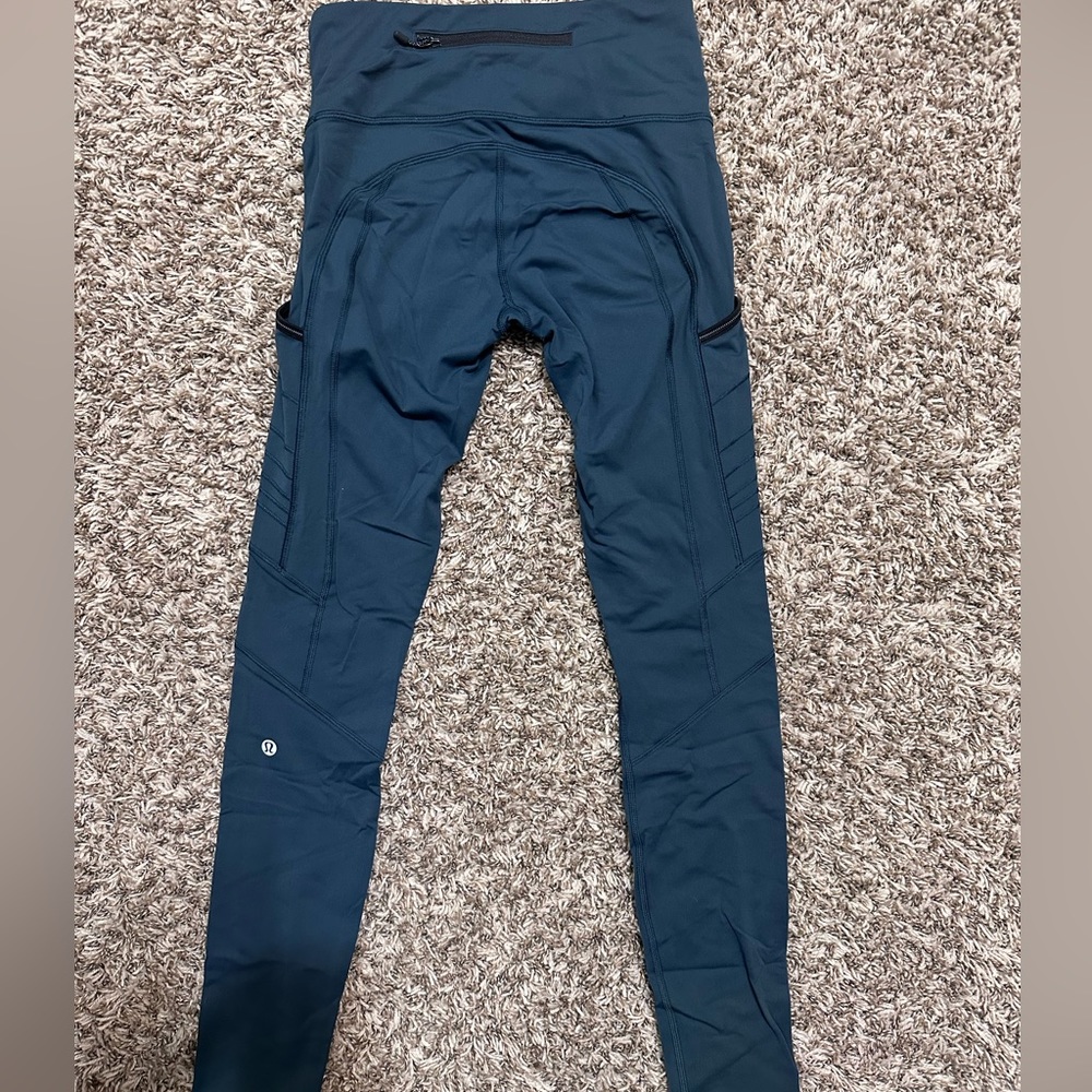 Lululemon speed up High rise leggings size 6 color: Green/Blue
